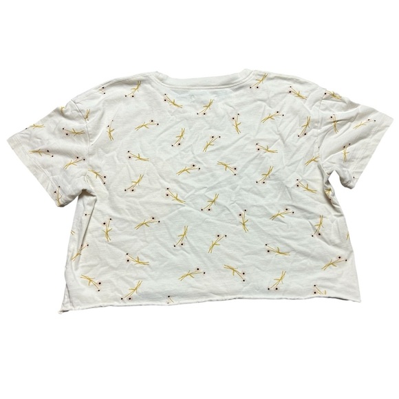 Madewell Daisy Sketch Easy Crop Tee Pearl Ivory Dandelion Critter Size Medium - Picture 6 of 6